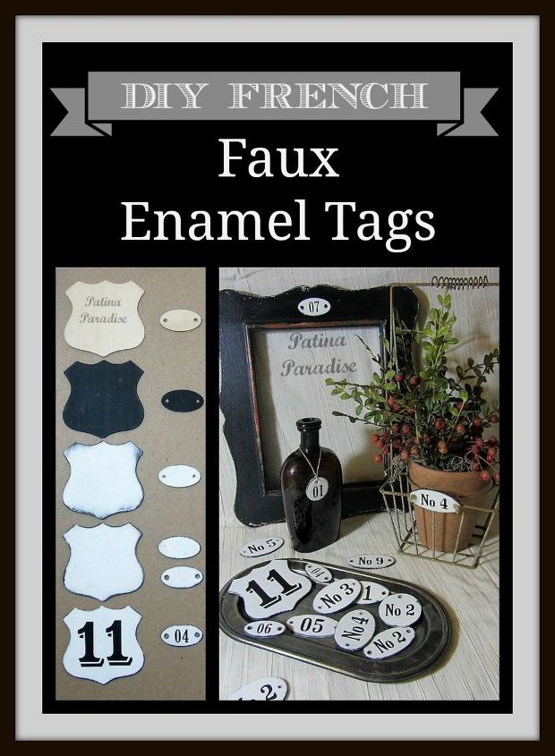 diy faux french enamel tags, crafts, how to, repurposing upcycling