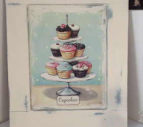 Shabby Chic Cupcake Sign From a Cabinet Door