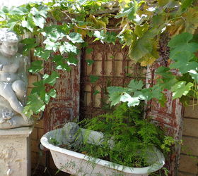 my diy recycled secret garden, The back corner Summer