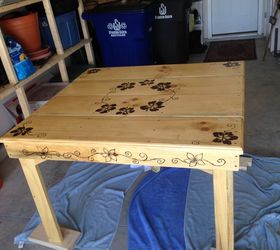 table and benches, diy, how to, outdoor furniture, painted furniture, woodworking projects, Finishing Table