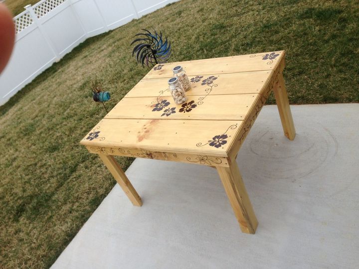 table and benches, diy, how to, outdoor furniture, painted furniture, woodworking projects, Finished Table
