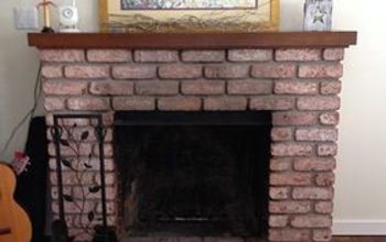 Easy Fireplace Makeover-Whitewash the Brick!