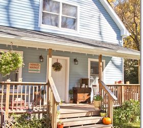 q which color would you paint our cottage front door help, curb appeal, doors, paint colors, painting, Blue Cottage porch