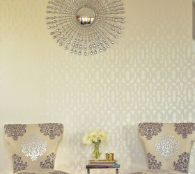 Moroccan Stenciled Accent Wall In Glamorous Metallic Gold Hometalk