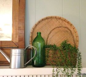 simple spring mantle, fireplaces mantels, repurposing upcycling, seasonal holiday decor