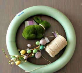 baker s twine spring or easter wreath made easy, crafts, easter decorations, how to, seasonal holiday decor, wreaths