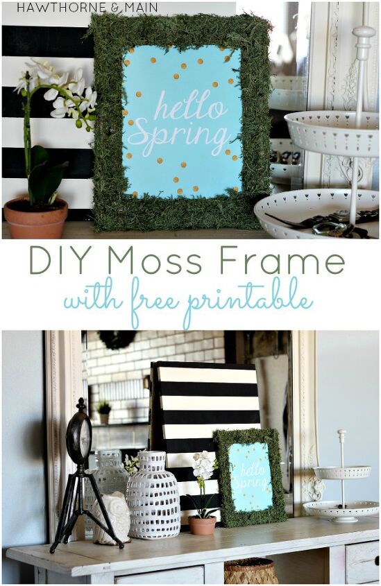 diy moss frame with free printable, crafts, how to, repurposing upcycling, seasonal holiday decor