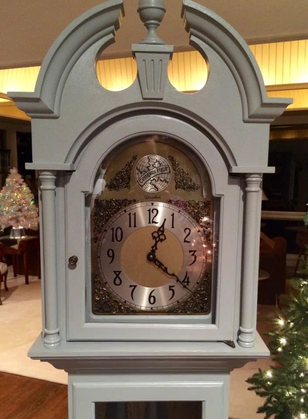 grandmother clock from gaudy to elegant and minimalistic, chalk paint, painted furniture