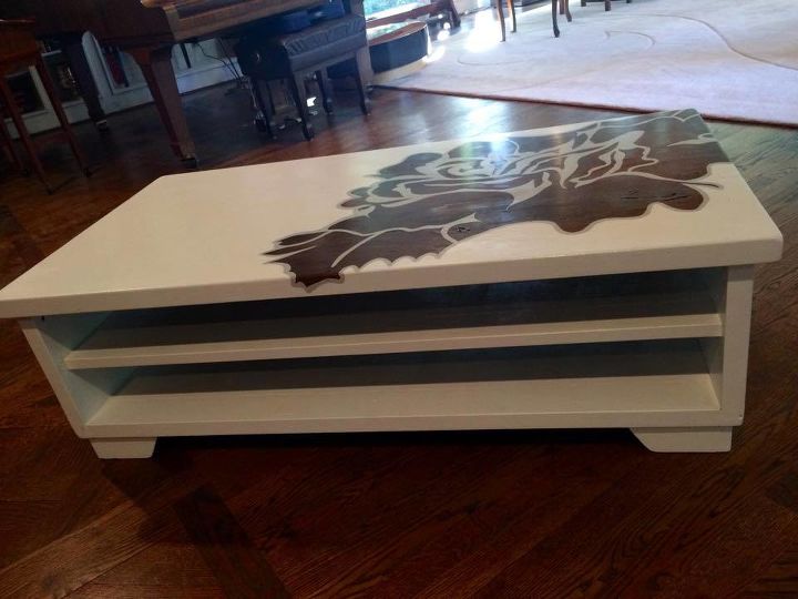 rose coffee table, painted furniture
