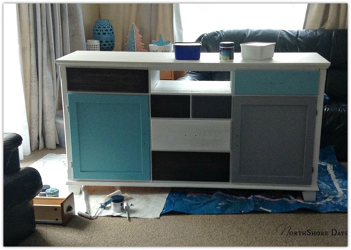 modern buffet makeover, painted furniture, repurposing upcycling