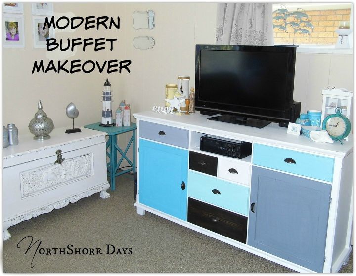 modern buffet makeover, painted furniture, repurposing upcycling