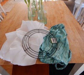 repurposed rag wreath from old shirts and curtains, crafts, how to, repurposing upcycling, wreaths