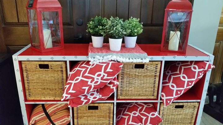 diy outdoor storage console, outdoor furniture, outdoor living, painted furniture, repurposing upcycling, storage ideas