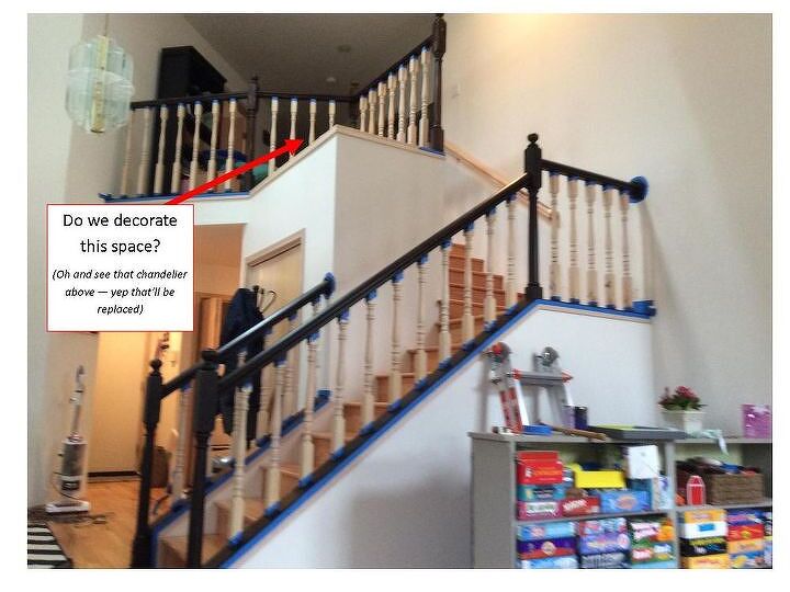 q to decorate or not to decorate this space, home decor, stairs