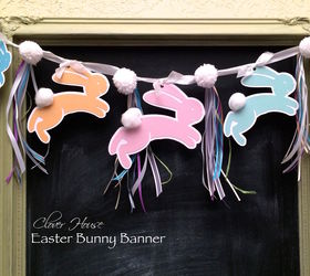 easter bunny banner, crafts, easter decorations, how to, seasonal holiday decor