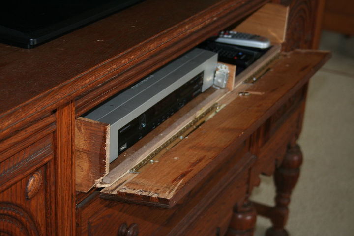 How To Turn Anything With A Drawer Into A Flip Down Media Cabinet