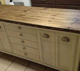 old buffet to kitchen island, kitchen design, kitchen island, painted furniture, repurposing upcycling