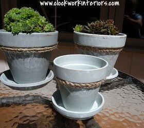 giving plain clay pots a beachy makeover, crafts, gardening, how to, repurposing upcycling