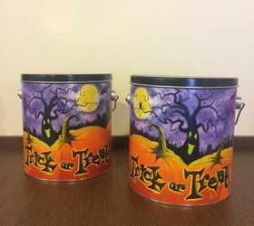 q help turning these popcorn tins into cute storage, crafts, decoupage, how to, storage ideas