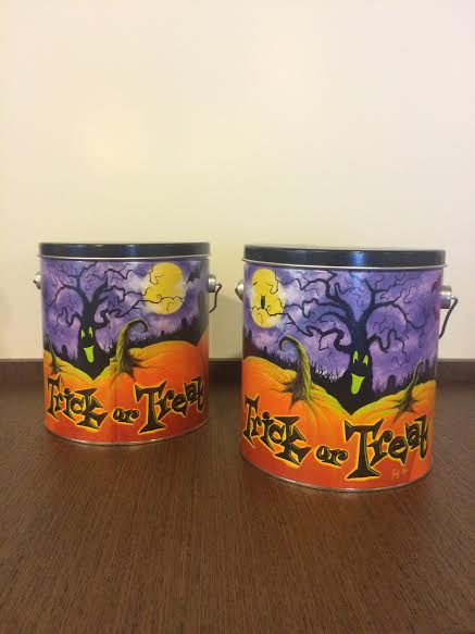 q help turning these popcorn tins into cute storage, crafts, decoupage, how to, storage ideas