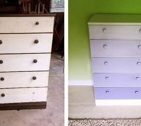lavender ombre chest of drawers, painted furniture, repurposing upcycling