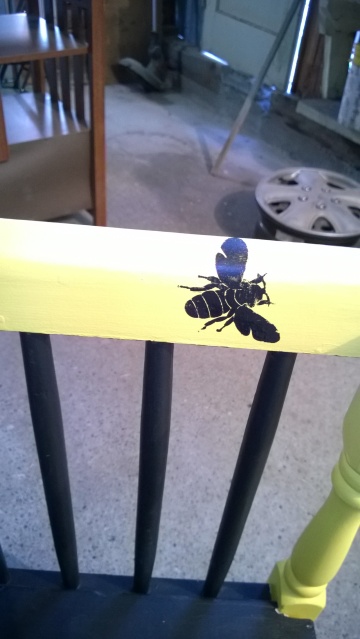 the bee bench, outdoor furniture, painted furniture