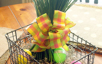 Centro de mesa industrial para cesta de Pascua brillante y alegre