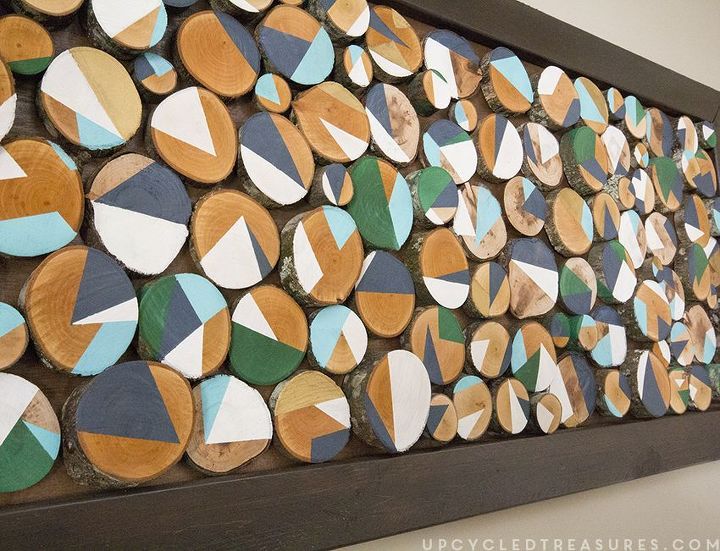arte de parede de fatia de madeira personalizada