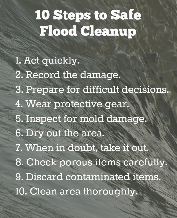 10 passos para uma limpeza bem sucedida de inundao interna