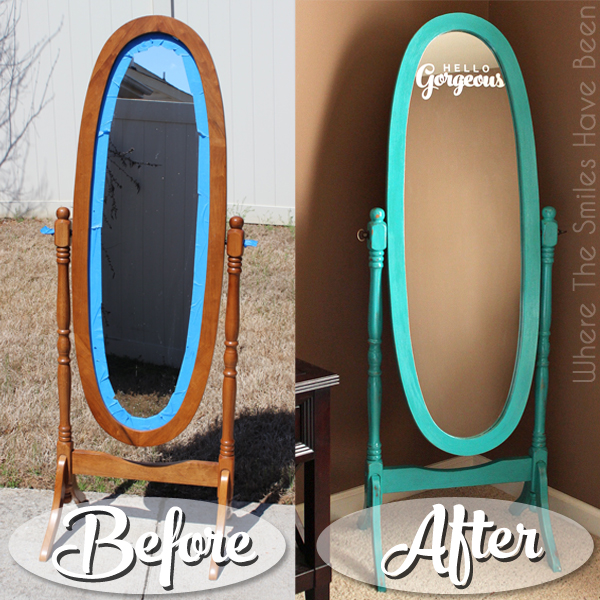 mirror makeover with chalk