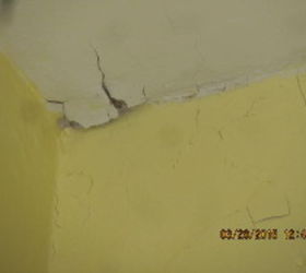 q how do i repair peeling paint on ceiling and walls, home maintenance repairs, how to, painting, Corner near the cabinets and door closeup
