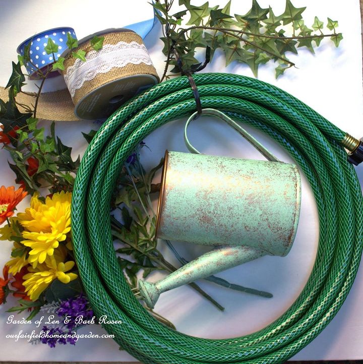 diy garden hose wreaths from our fairfield home garden, crafts, gardening, how to, repurposing upcycling, wreaths, Hose Wreath Materials