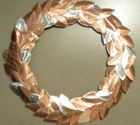 copper aluminium leaf wreath for beautiful kitchen decor, crafts, how to, wreaths