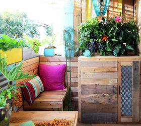 trpical pallet paradise a renters remodel story, flowers, gardening, home improvement, outdoor living, painted furniture, pallet, repurposing upcycling