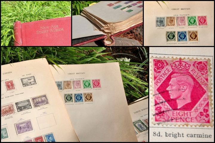 mesa de sellos postales vintage, Colecci n de sellos postales antiguos