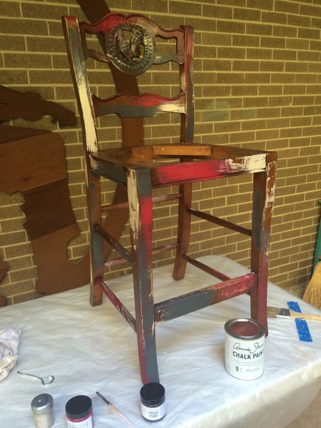 distressed paris grey bar stools