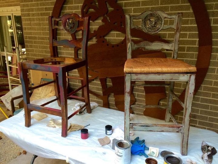distressed paris grey bar stools
