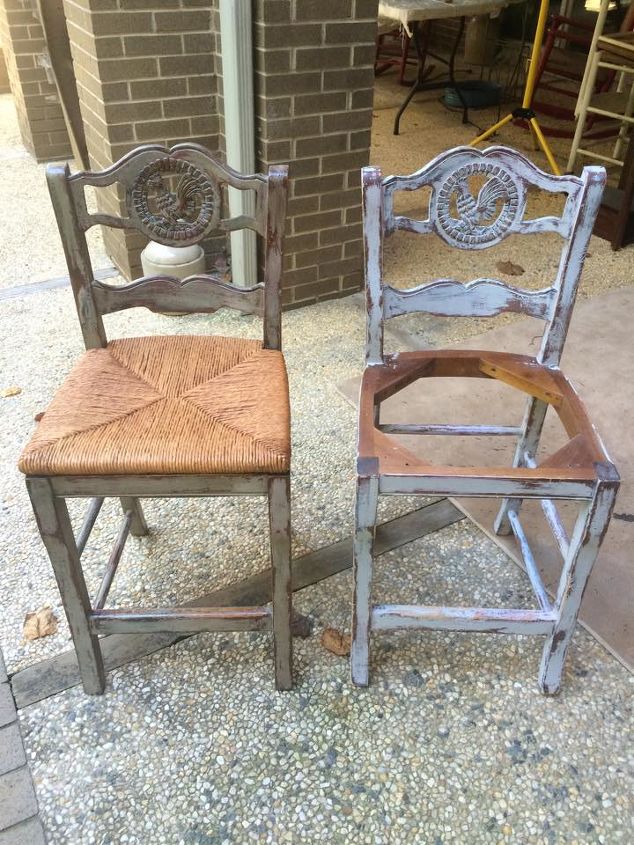 distressed paris grey bar stools