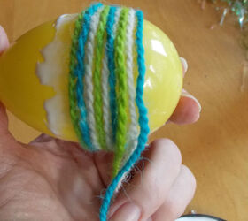 easy yarn wrapped easter eggs, crafts, easter decorations, how to, seasonal holiday decor