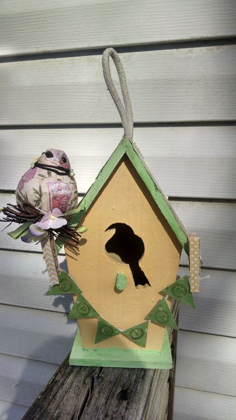 spring bird house, chalk paint, crafts, seasonal holiday decor