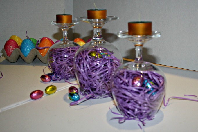 easter candles, crafts, easter decorations, repurposing upcycling, seasonal holiday decor