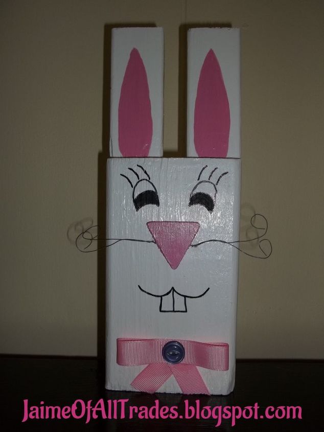 diy scrap 2x4 bunny, crafts, easter decorations, how to, seasonal holiday decor, woodworking projects