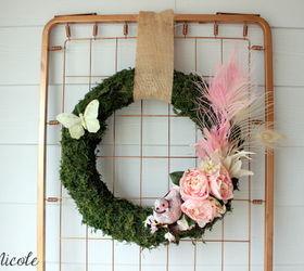 upcycled crib spring porch display, outdoor living, porches, repurposing upcycling, wreaths