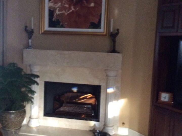 q update family room, home decor, living room ideas, Fireplace area
