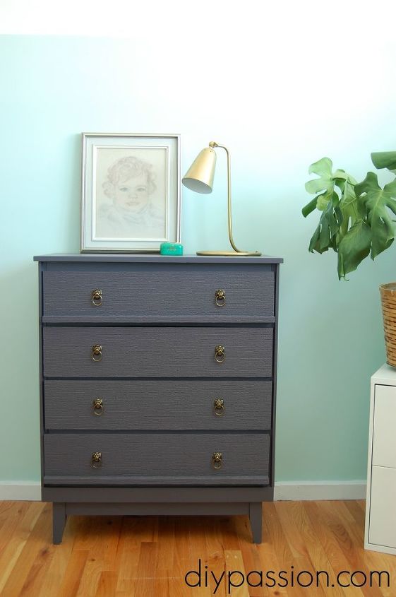 old dresser gets new life with textured paper, painted furniture, repurposing upcycling