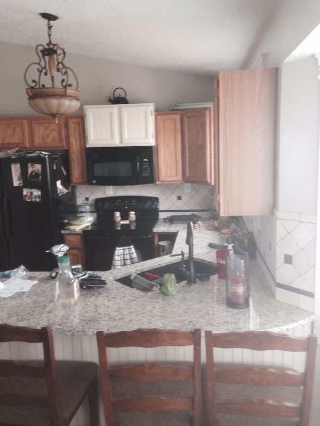 my mom s kitchen renovation is complete, kitchen backsplash, kitchen cabinets, kitchen design, painting