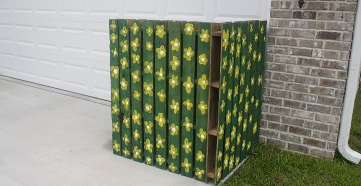 clever can camo 5 creative ways to hide your trash cans, gardening, kitchen cabinets, kitchen design, pallet, repurposing upcycling
