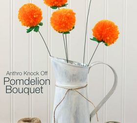 anthropologie knock off pomdelion bouquet, crafts, flowers, how to, repurposing upcycling