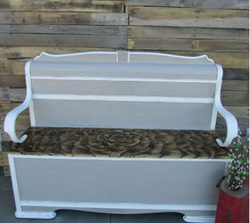 rose stained headboard bench, outdoor furniture, outdoor living, painted furniture, repurposing upcycling