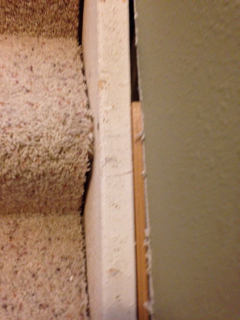 q skirt board on stairs all screwed up under the carpeting, home maintenance repairs, stairs, reupholster